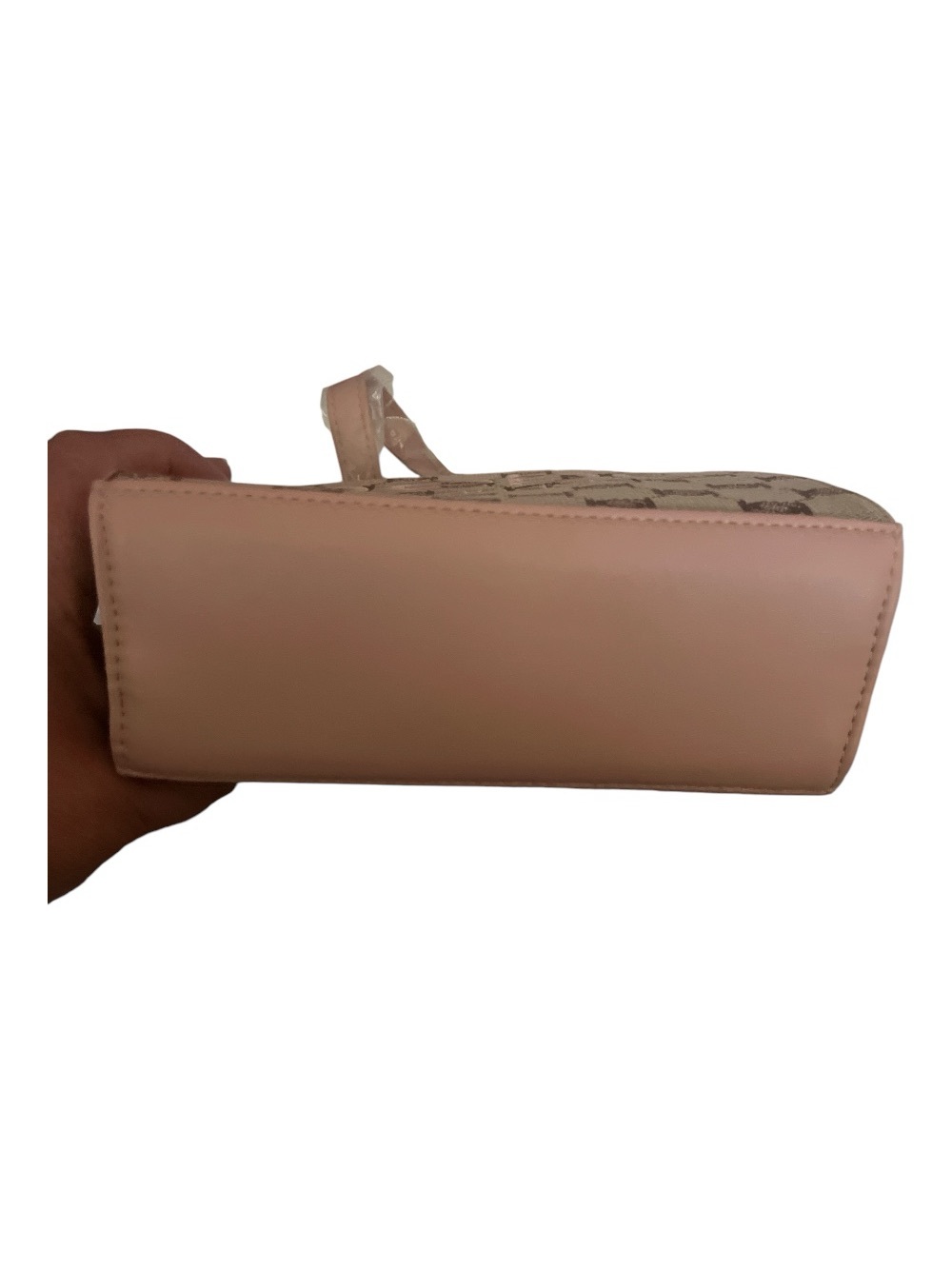 bebe Brown Monogram Crossbody with Pink Accents - Picture 3 of 6